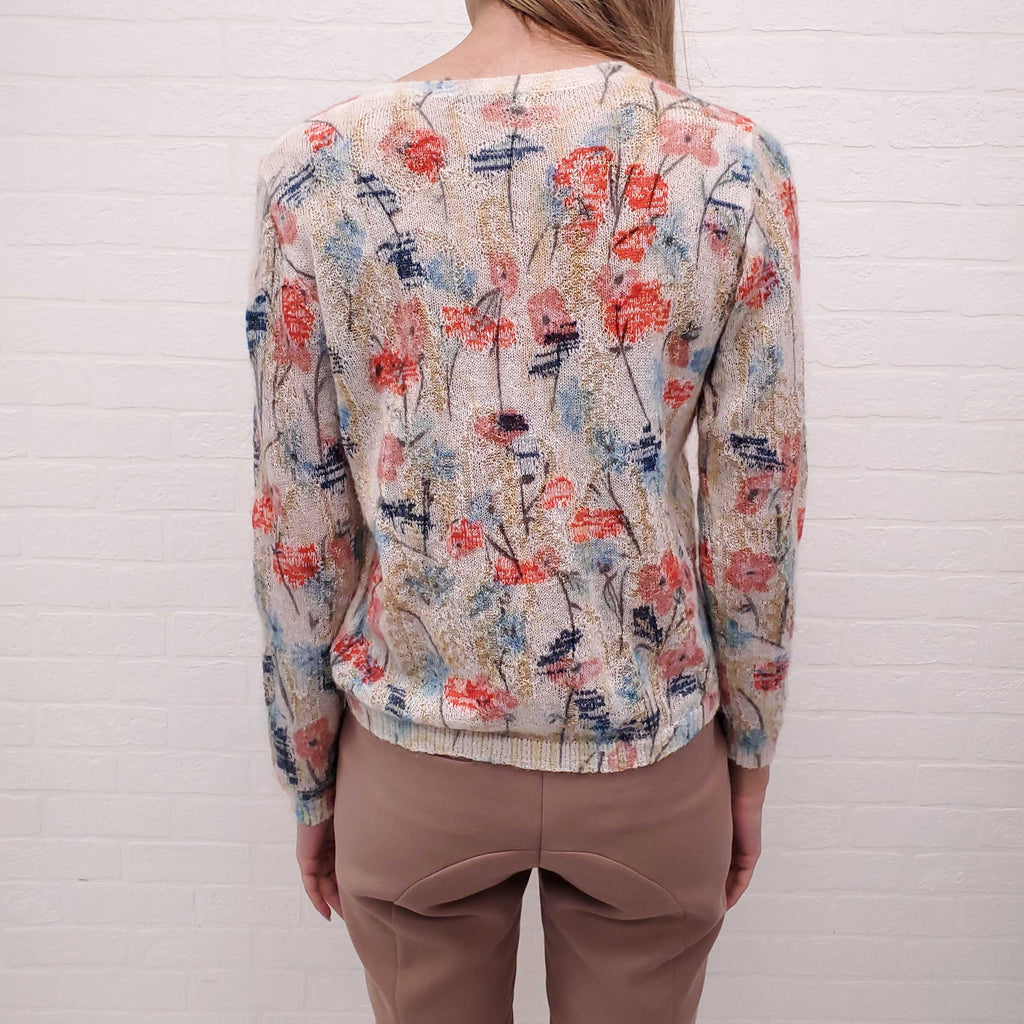 CHRISTIAN DIOR FLORAL SWEATER - SIZE 4