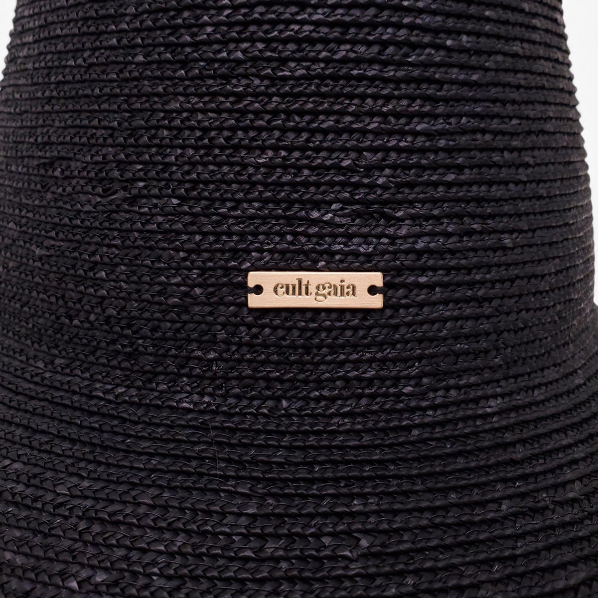 CULT GAIA BLACK RAFFIA HAT