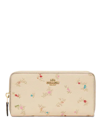 Coach Accordion Zip Wallet With Antique Floral Print