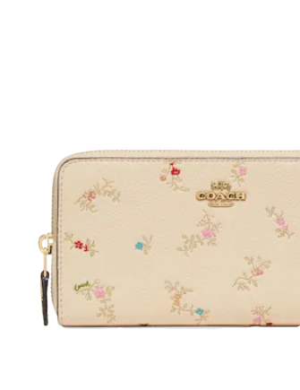 Coach Accordion Zip Wallet With Antique Floral Print