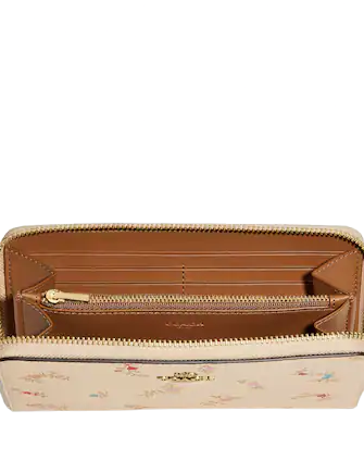 Coach Accordion Zip Wallet With Antique Floral Print