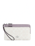 Coach Double Zip Wallet In Signature Canvas