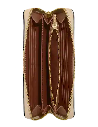Coach Long Zip Around Wallet In Signature Canvas