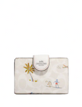 Coach Medium Corner Zip Wallet In Signature Canvas With Hula Print