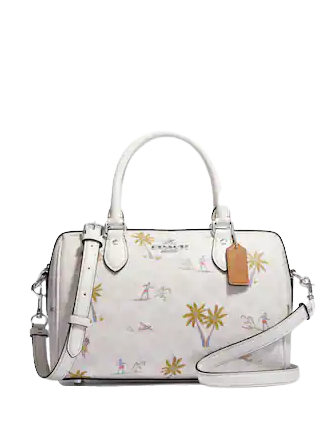 Coach Rowan Satchel In Signature Canvas With Hula Print