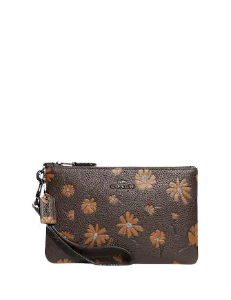 Coach Small Wristlet With Floral Print
