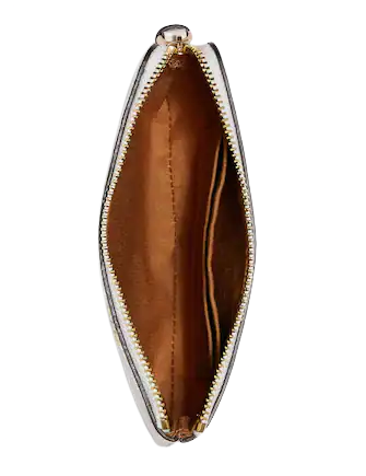 Coach Corner Zip Wristlet With Lipstick Print