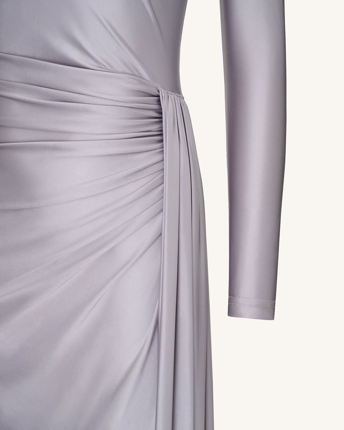 Amara Metallic Ruched Dress - Silver