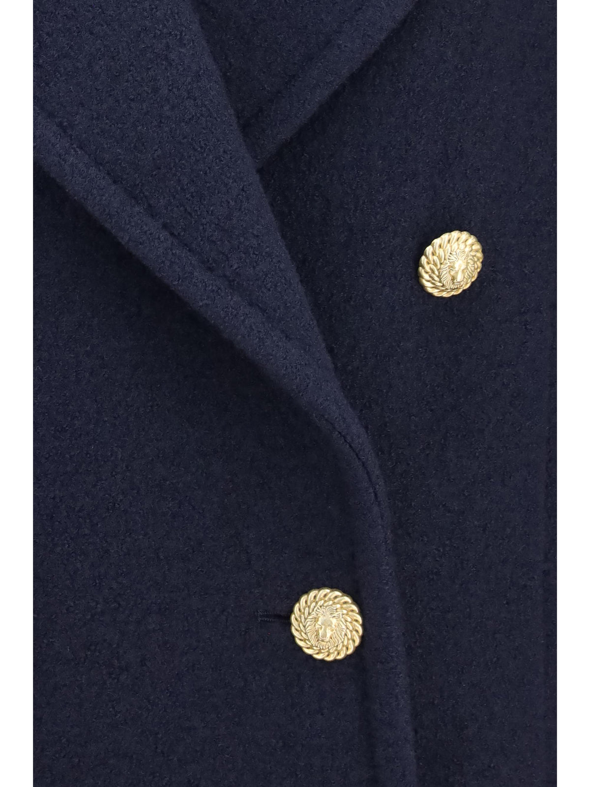 Balmain Women Double-Breasted Wool Coat With Buttons