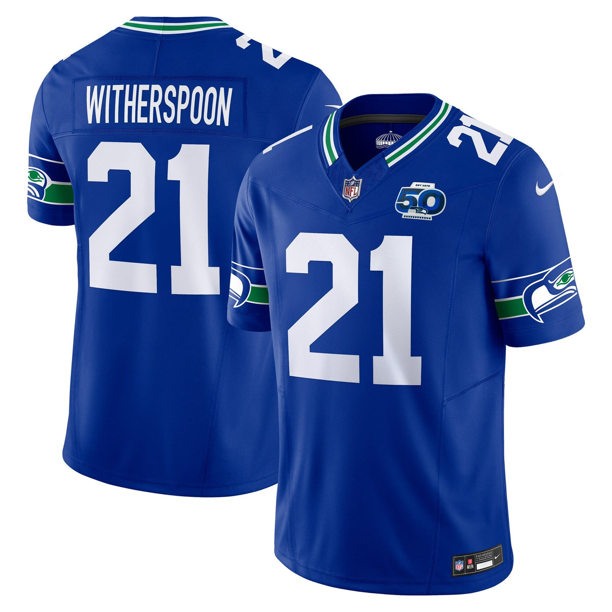 Seattle Seahawks Devon Witherspoon Royal 50th Season Vapor F.U.S.E. Limited Jersey