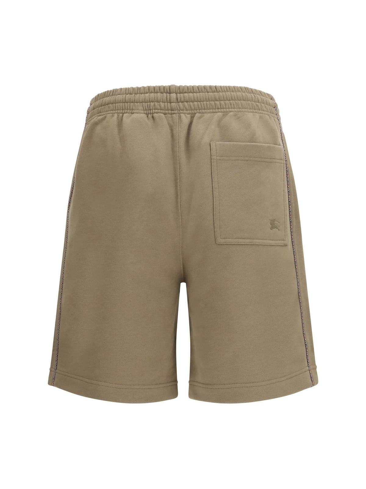 Burberry Men Cotton Shorts With Check Trims