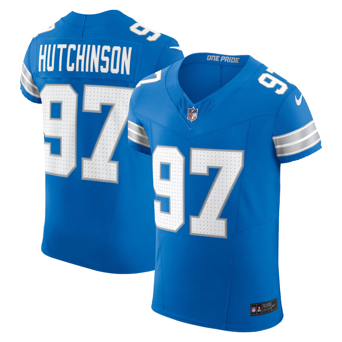 Detroit Lions Aidan Hutchinson Blue Vapor F.U.S.E. Elite Jersey