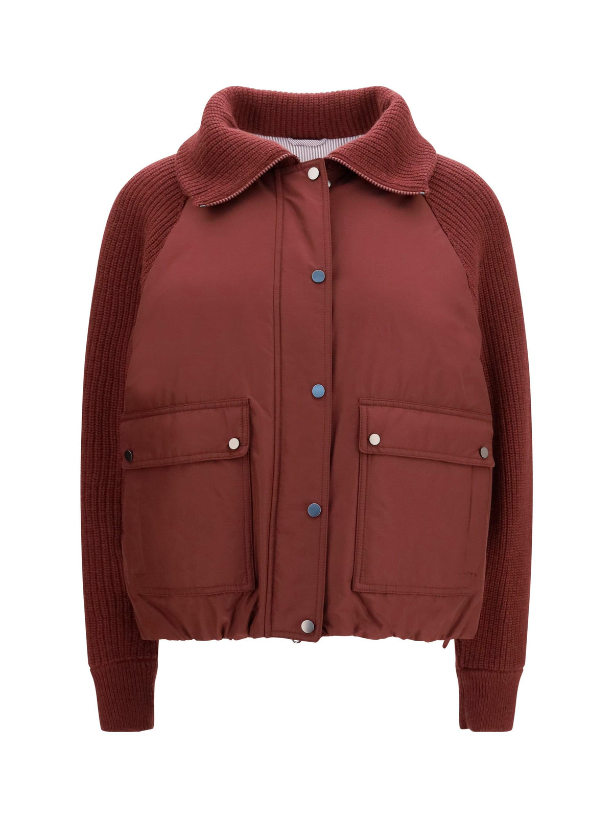 Brunello Cucinelli Women Down Jacket With Wool Sleeves