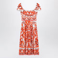 Dolce&Gabbana Maiolica-Print Cotton Poplin Dress In Orange Women