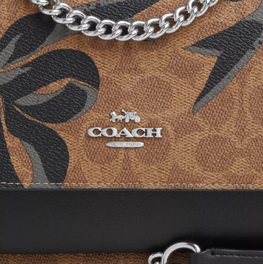 NWT Coach Medium Klare Crossbody Bag In Signature Canvas With Bow Print