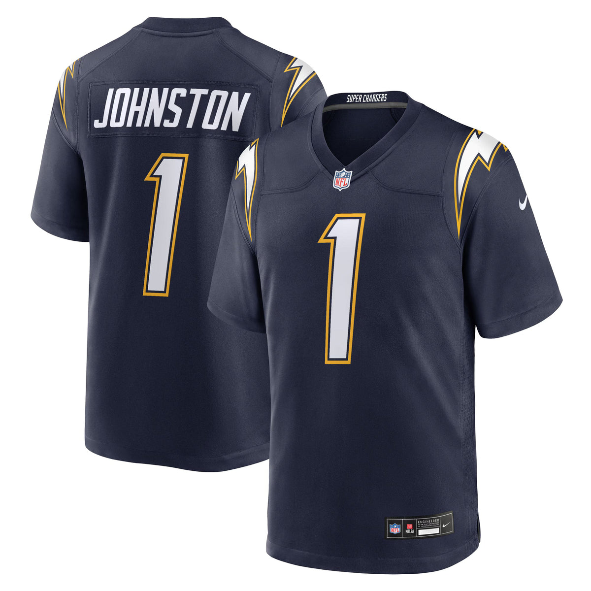 Los Angeles Chargers Quentin Johnston Navy Alternate Super Chargers Game Player Jersey