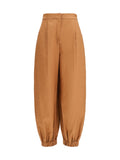 Fendi Women Cotton And Linen Balloon Pants