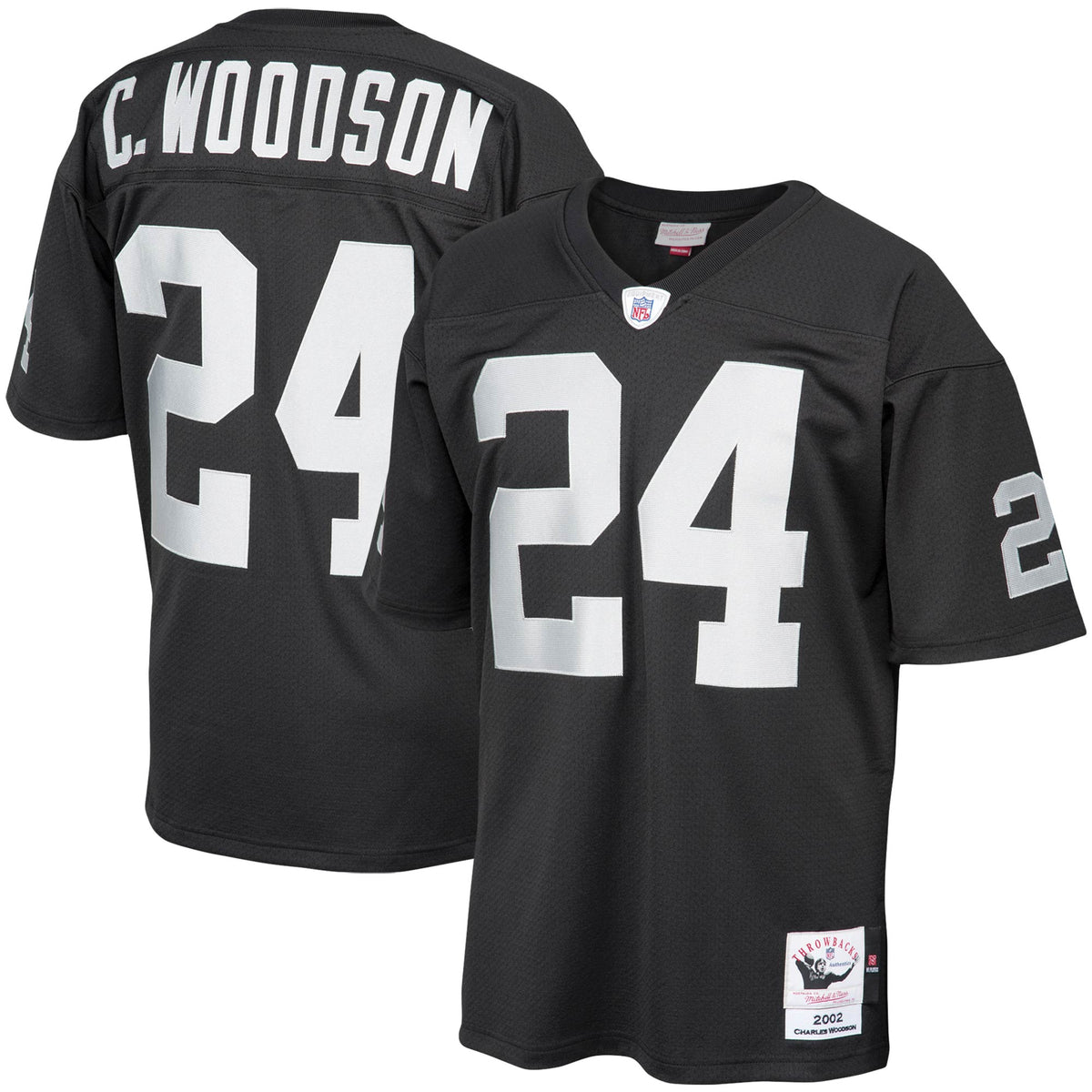 Las Vegas Raiders 2002 Charles Woodson Mitchell & Ness Black Authentic Throwback Retired Player Jersey