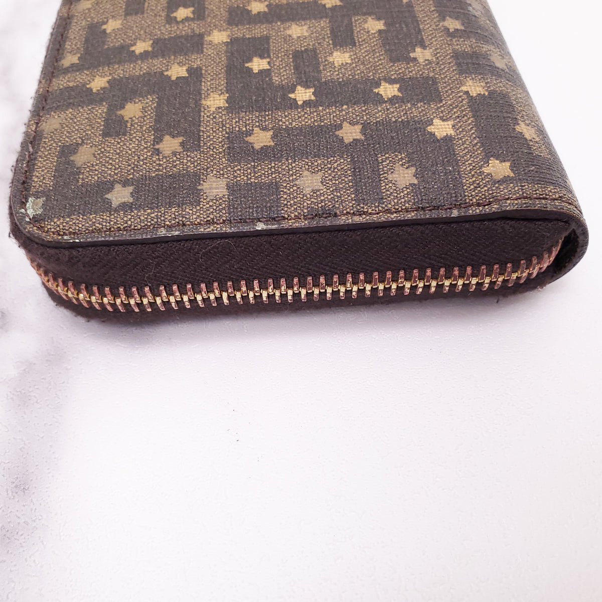 FENDI ZUCCA PRINT WALLET WITH STAR DETAILS