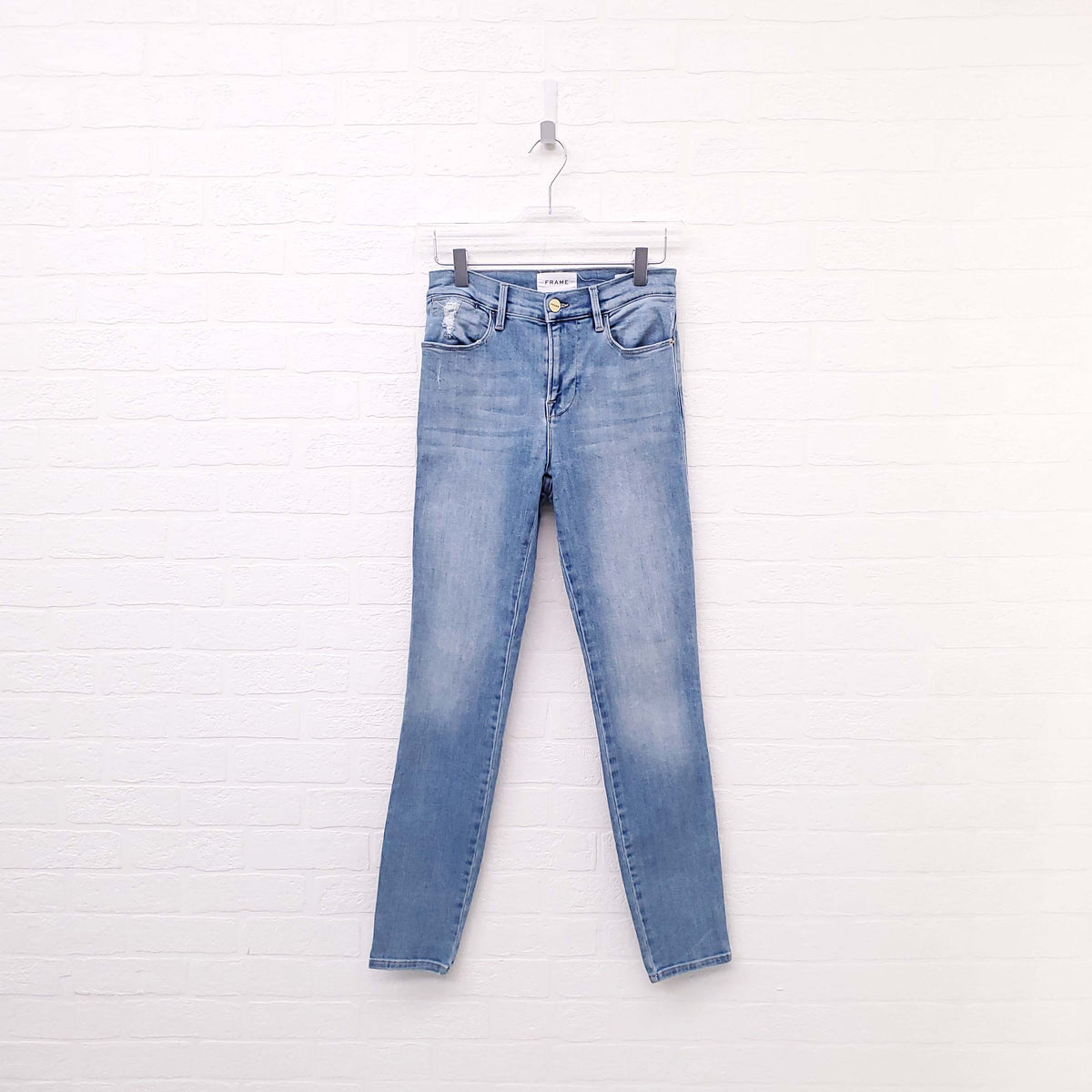 FRAME 'LE HIGH SKINNY' LIGHT WASH JEANS - SIZE 25