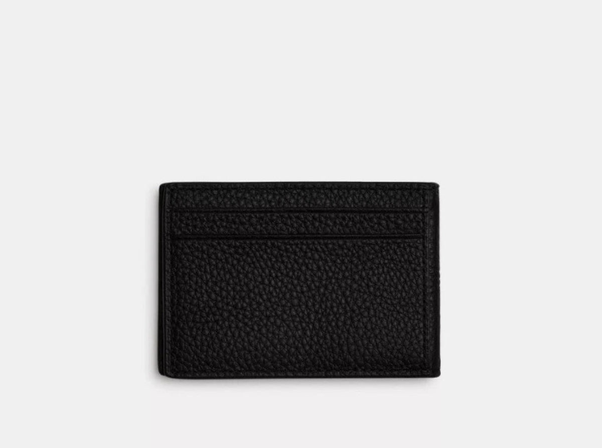 NWT Coach Men’s Compact Billfold Wallet in Refined Pebble- Black