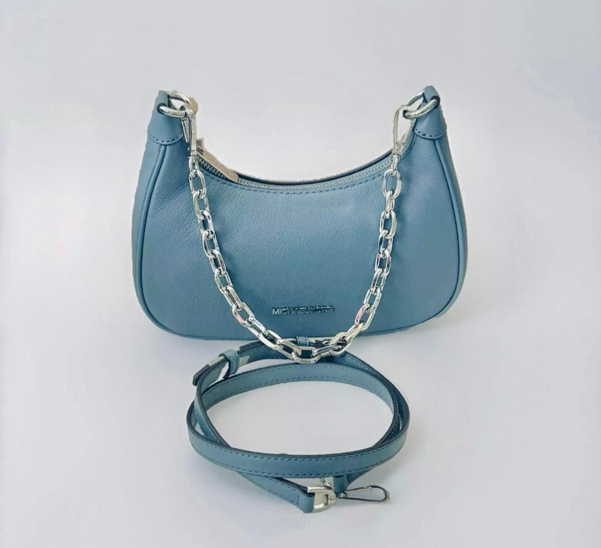 NWT Michael Kors Cora MEDIUM LEATHER Shoulder/Crossbody Bag in Blue