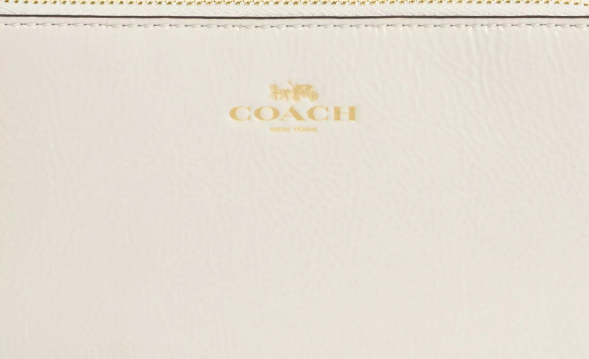 NWT Coach Leather Corner Zip Wristlet Wallet In Chalk