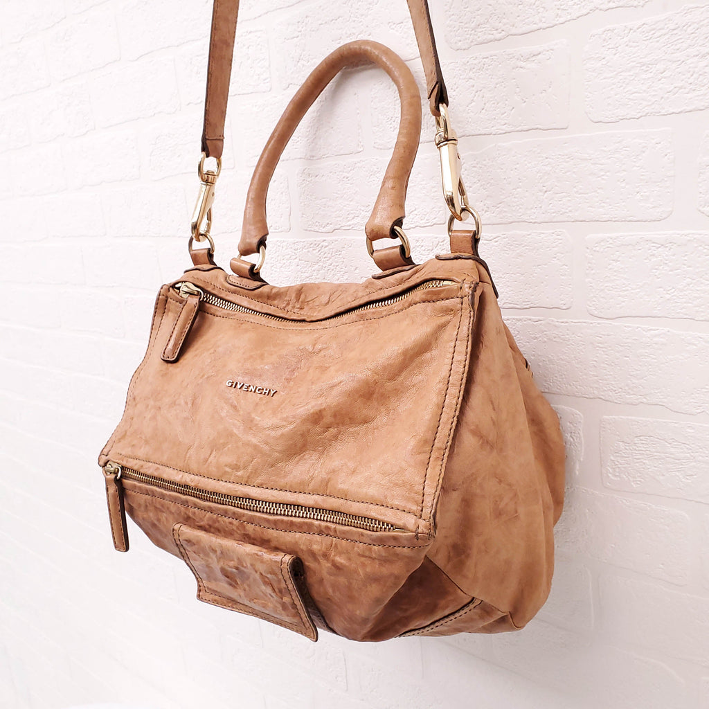 GIVENCHY BROWN LEATHER MEDIUM PANDORA BAG