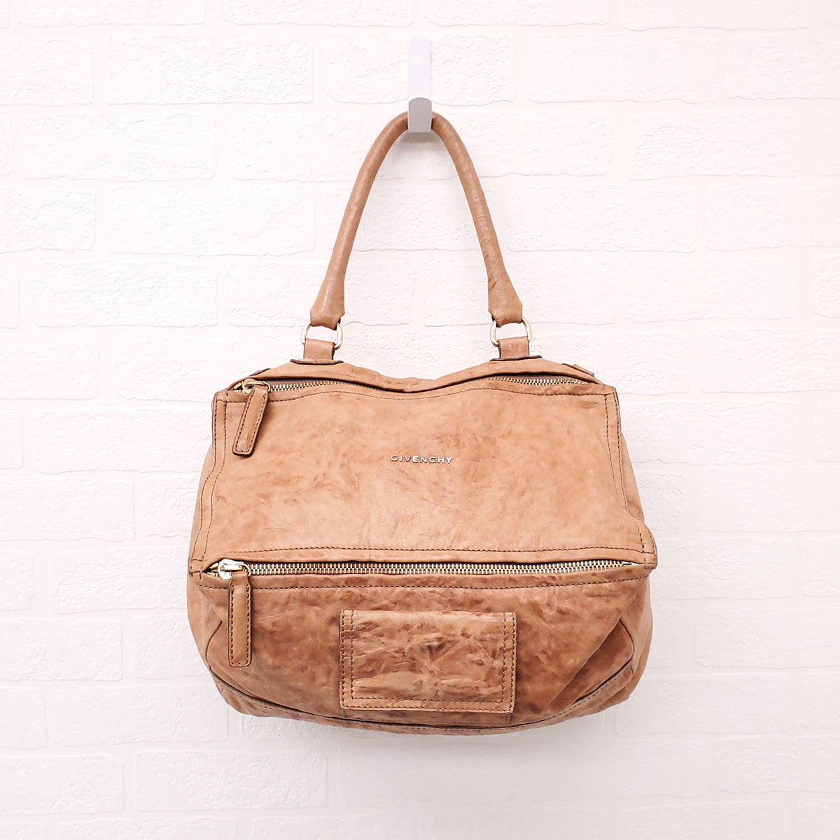 GIVENCHY BROWN LEATHER MEDIUM PANDORA BAG