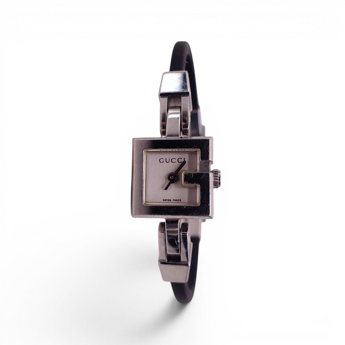 GUCCI BLACK THIN BAND GG LOGO WATCH