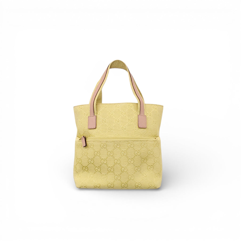 GUCCI LIME GREEN FABRIC LOGO BAG