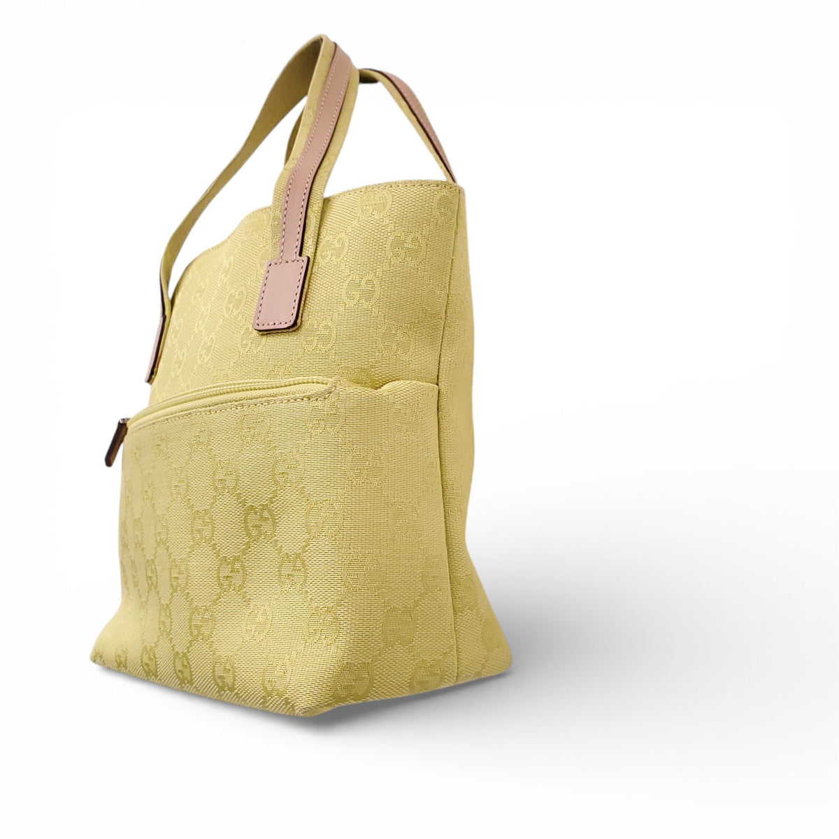 GUCCI LIME GREEN FABRIC LOGO BAG