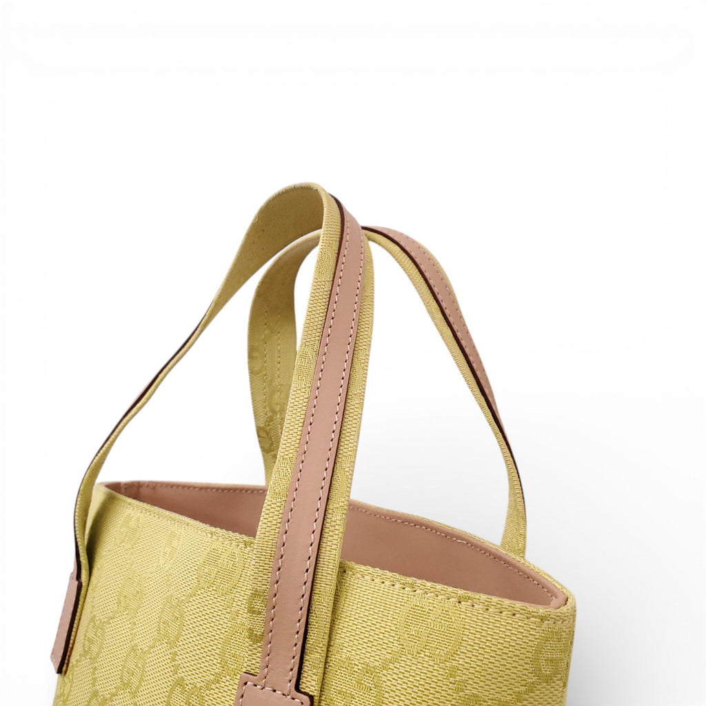 GUCCI LIME GREEN FABRIC LOGO BAG