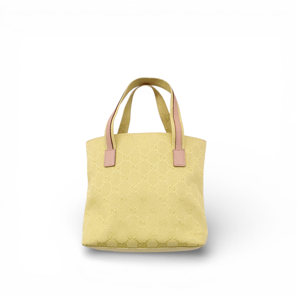GUCCI LIME GREEN FABRIC LOGO BAG