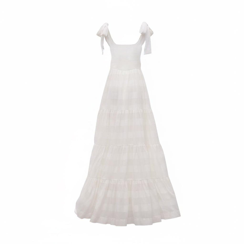 ZIMMERMANN WHITE STRIPED DRESS - SIZE 0 (US 4)