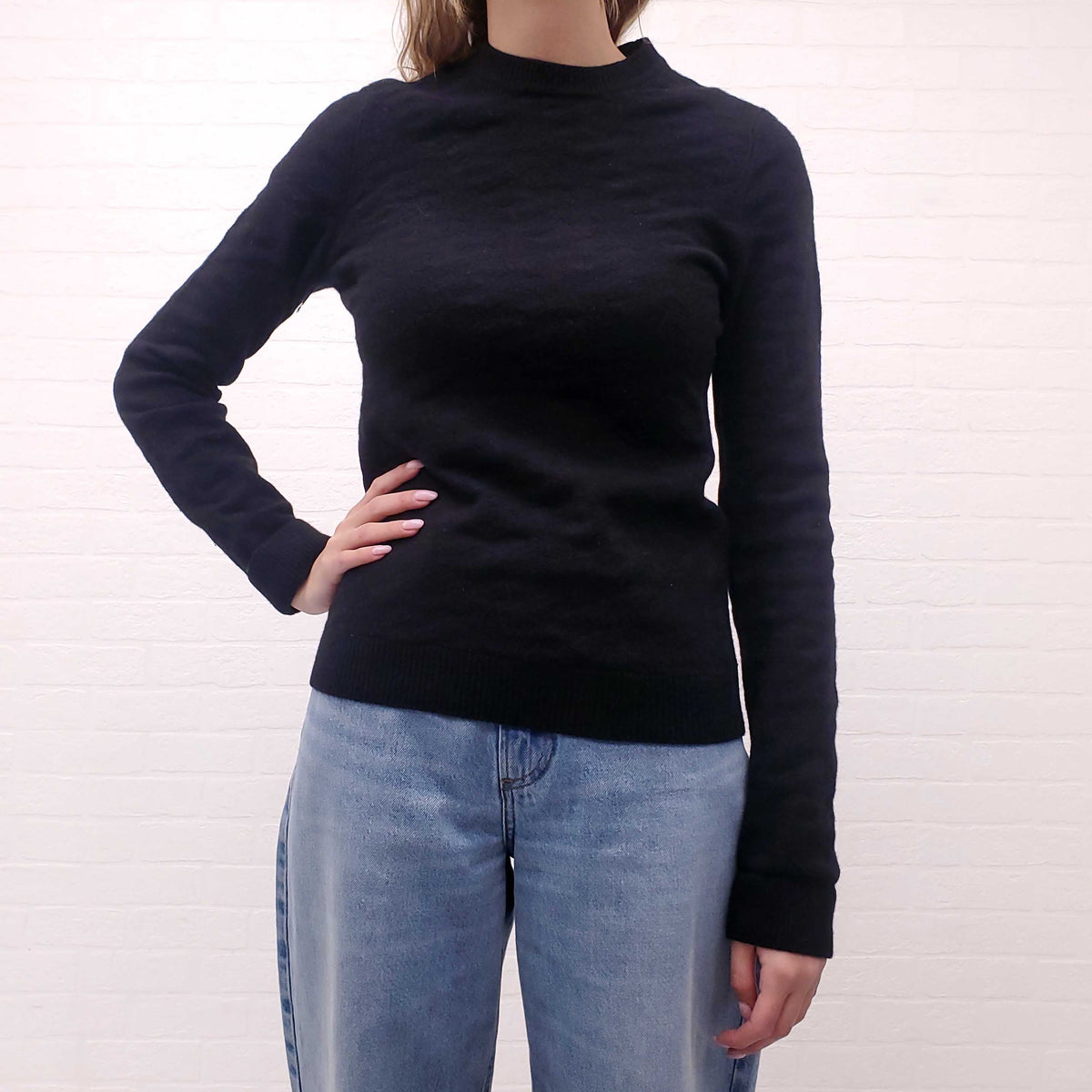 HERMÈS BLACK PATTERNED SWEATER - SIZE 36