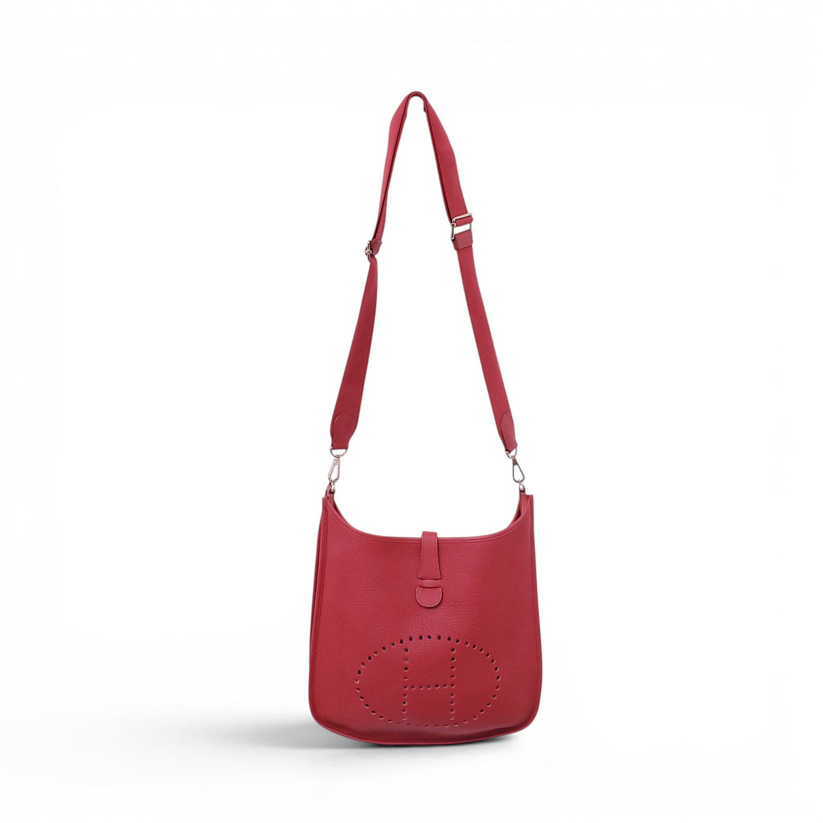 HERMÈS RED CLÉMENCE LEATHER EVELYN 29 GM BAG