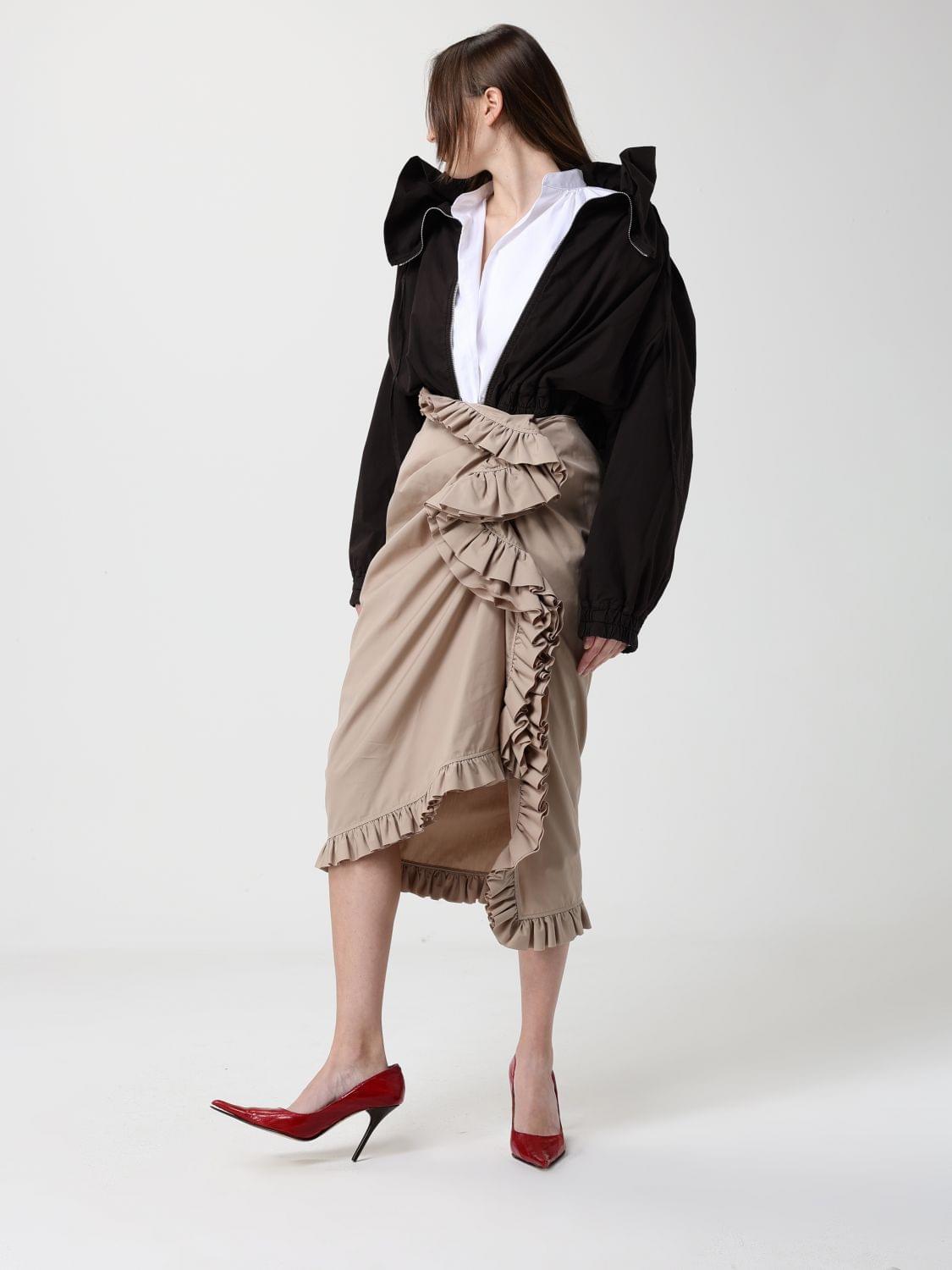 Dries Van Noten Women Cotton Blend Ruffled Jacket