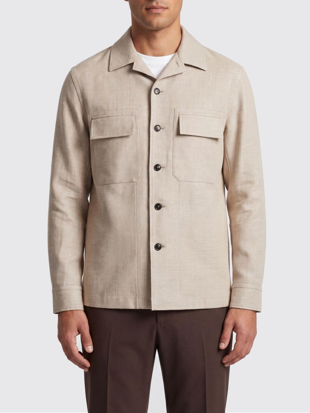 Zegna Jacket Men Ecru