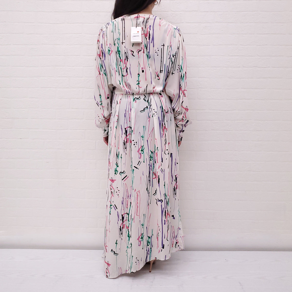 ISABEL MARANT WHITE PRINTED BLAINE DRESS - SIZE 40