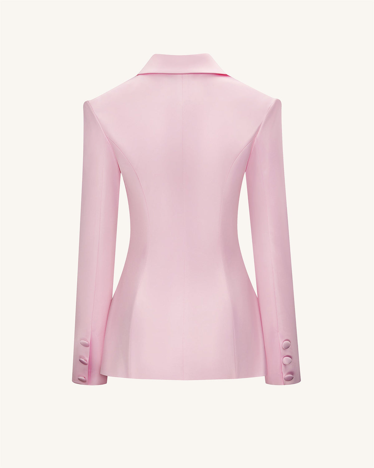 Lily Satin Double-Breasted Blazer Suit  - Pink
