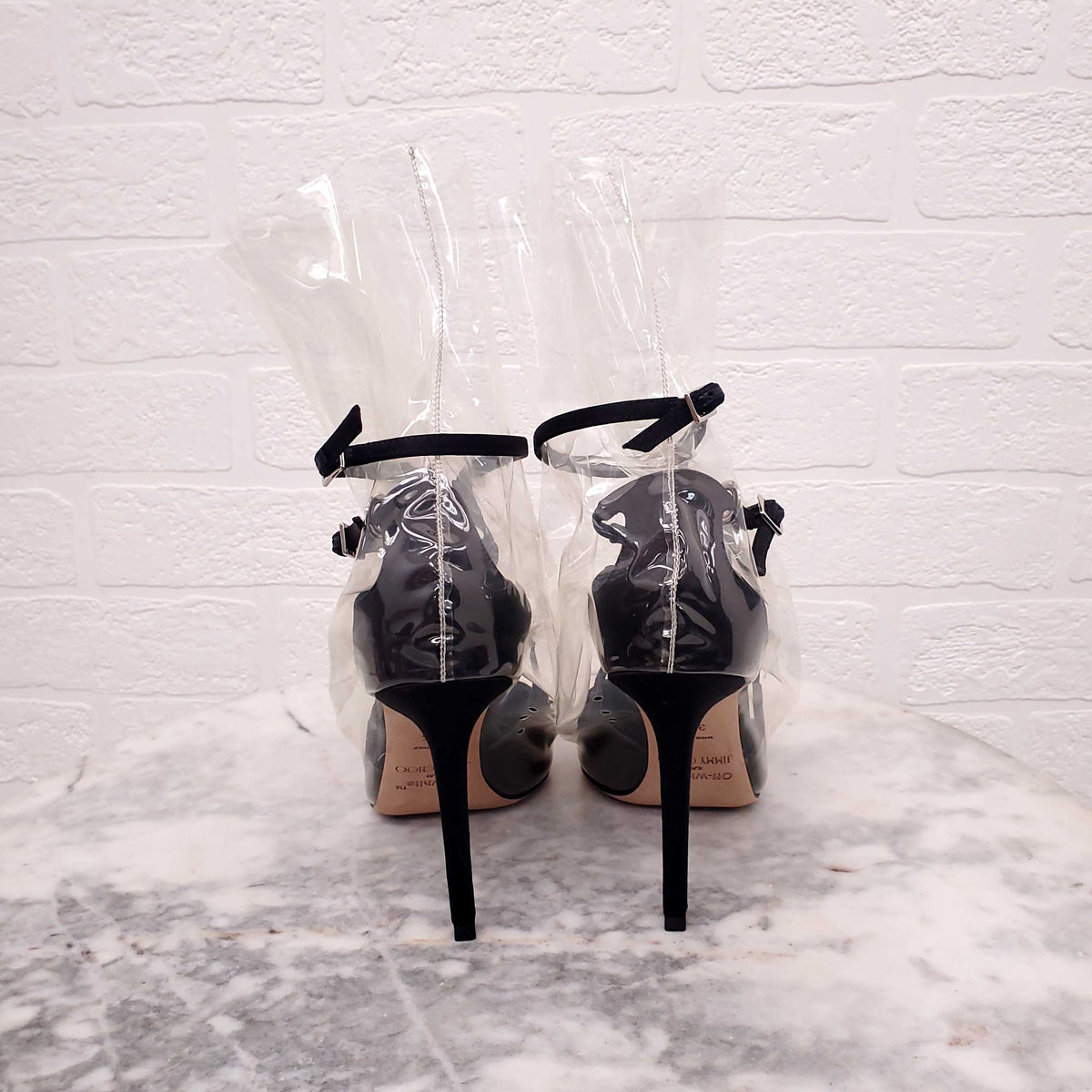 JIMMY CHOO OFF-WHITE COLLABORATION HEELS - SIZE 34.5