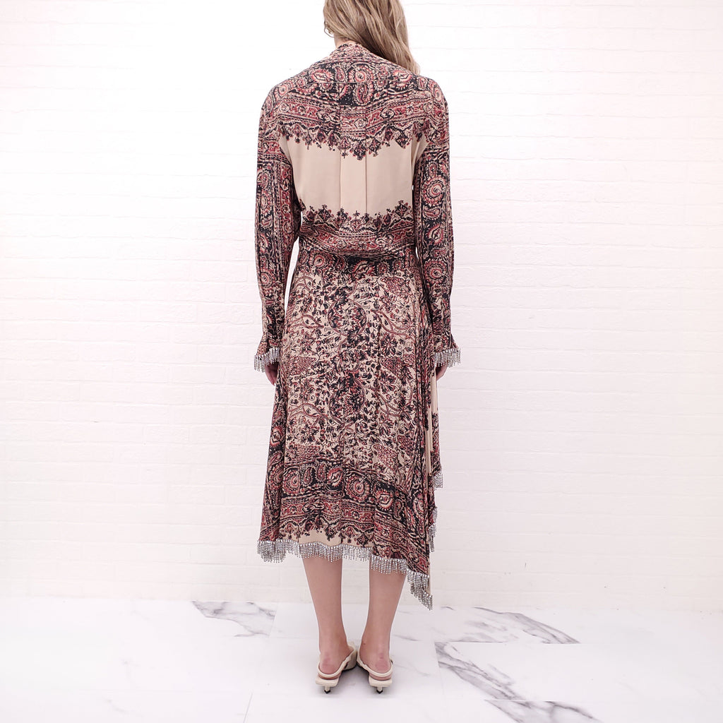 JW ANDERSON PAISLEY DRESS WITH CRYSTAL DETAIL - SIZE 2