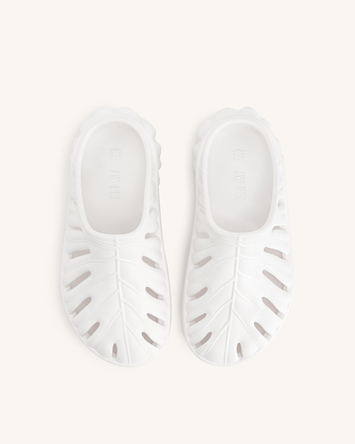 Tara Leaf Platform Clog - White
