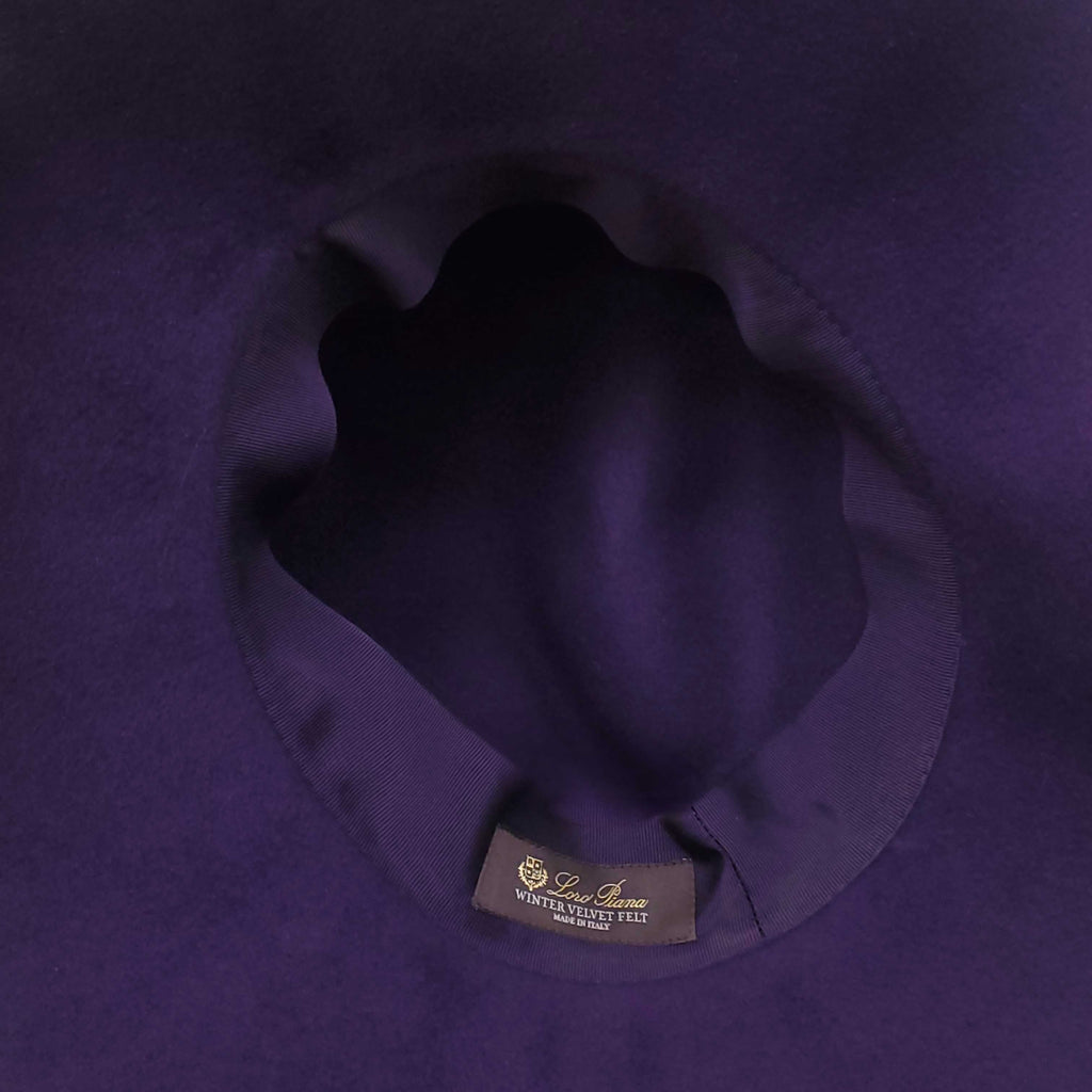 LORO PIANA PURPLE FEDORA HAT - SIZE XS