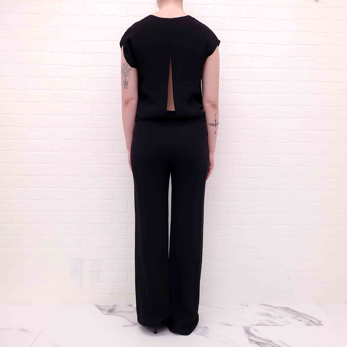 L'AGENCE BLACK TUXEDO JUMPSUIT - SIZE S