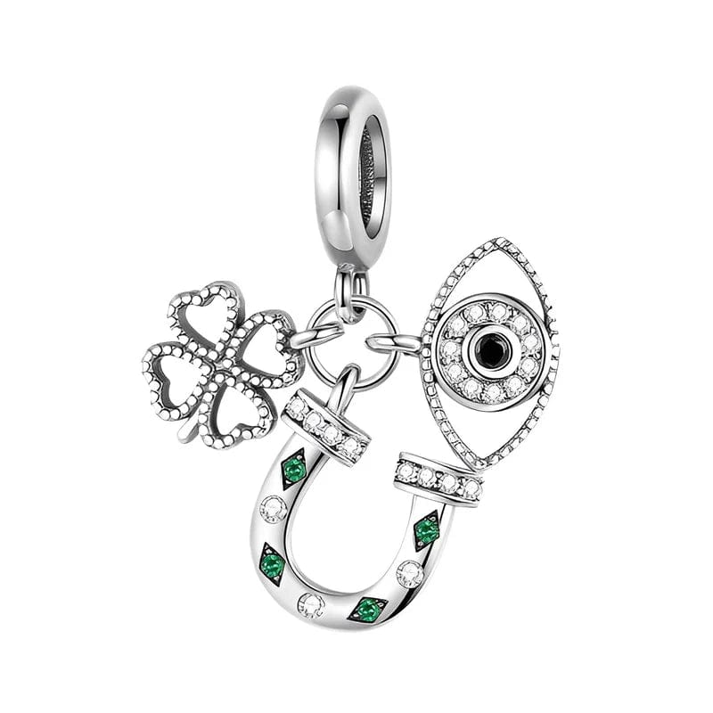 Lucky Four Leaf Clover Dangle Charm