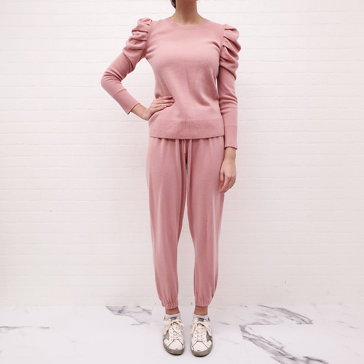 MADELEINE THOMPSON PINK CASHMERE SET - SIZE S