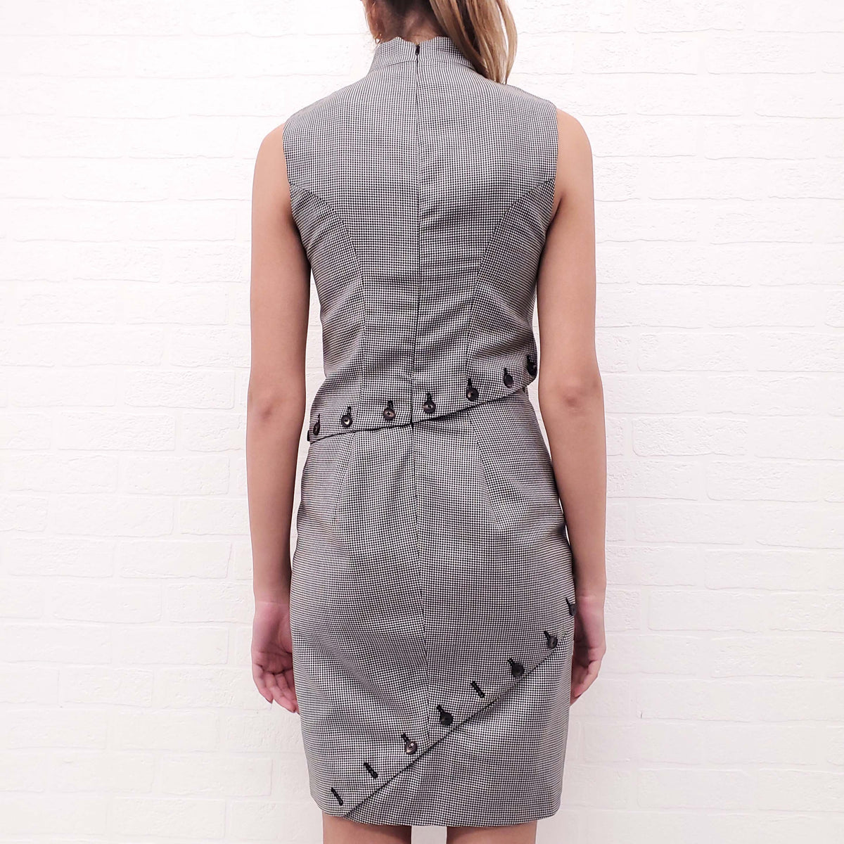 MCQ ALEXANDER MCQUEEN PLAID DRESS WITH BUTTONS - SIZE 38