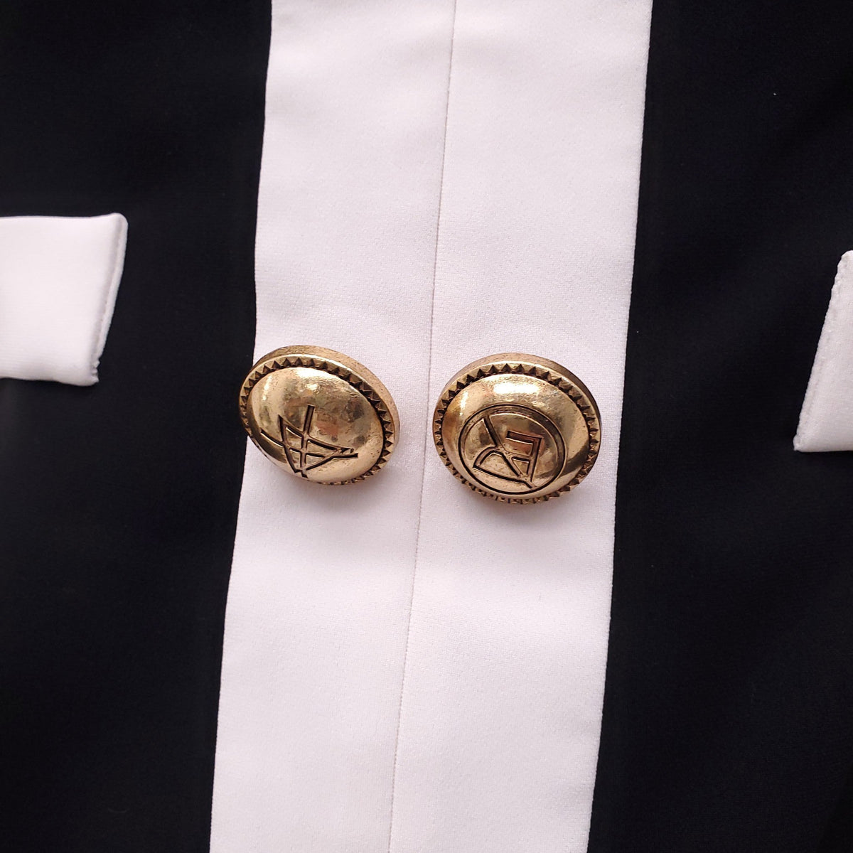MOSCHINO COUTURE BLACK AND WHITE TUXEDO DRESS - SIZE 10